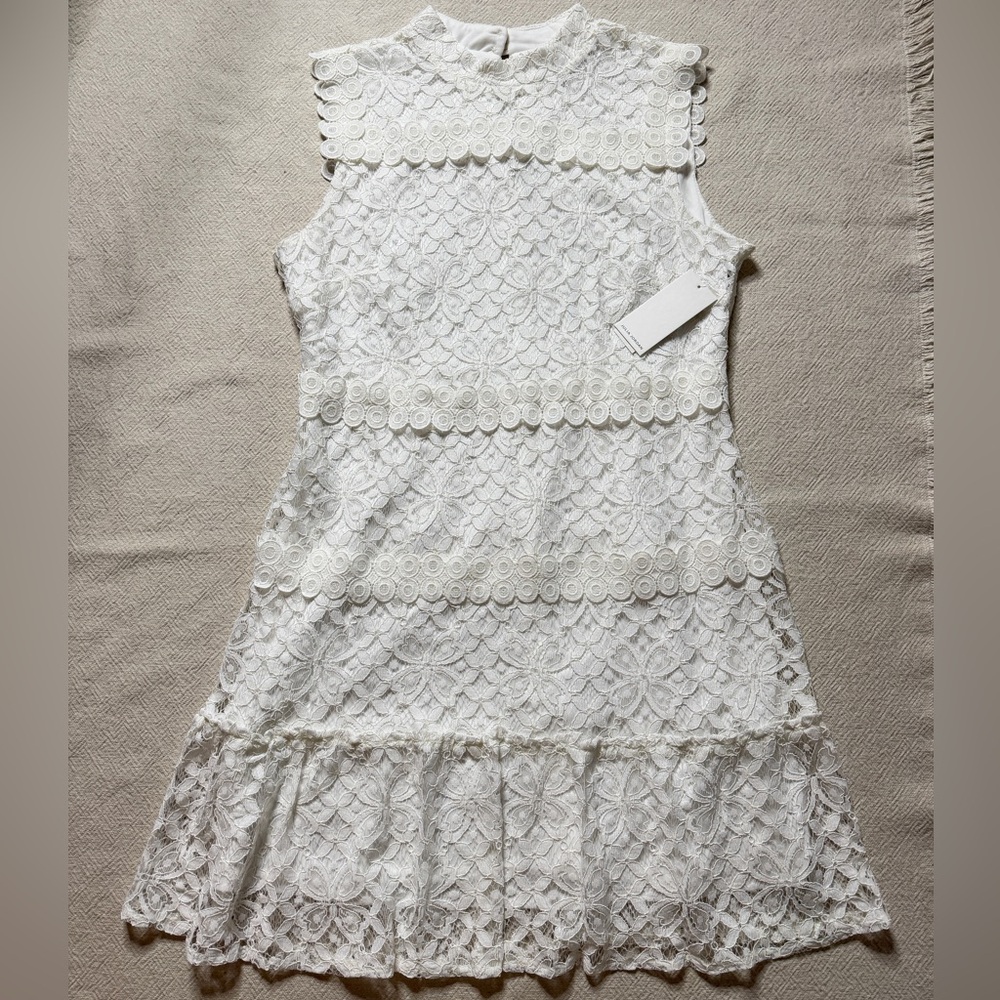 NEW Julia Jordan White Lace Mock Neck Easter Sunday Dress 16 - Picture 3 of 12
